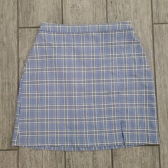 Hollister Ultra High-Rise Plaid Mini Skirt Blue White Size Women's XS - Picture 3 of 11